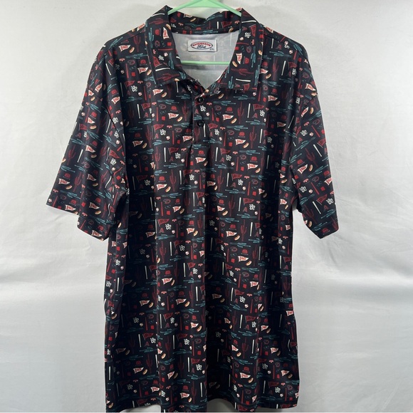 SGA Arizona Diamondbacks Fathers Day Black and Red Team Patterned Polo 0723 - Picture 1 of 10